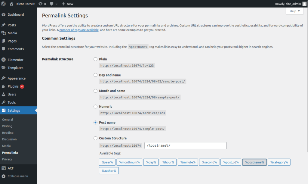 wordpress-permalink-settings